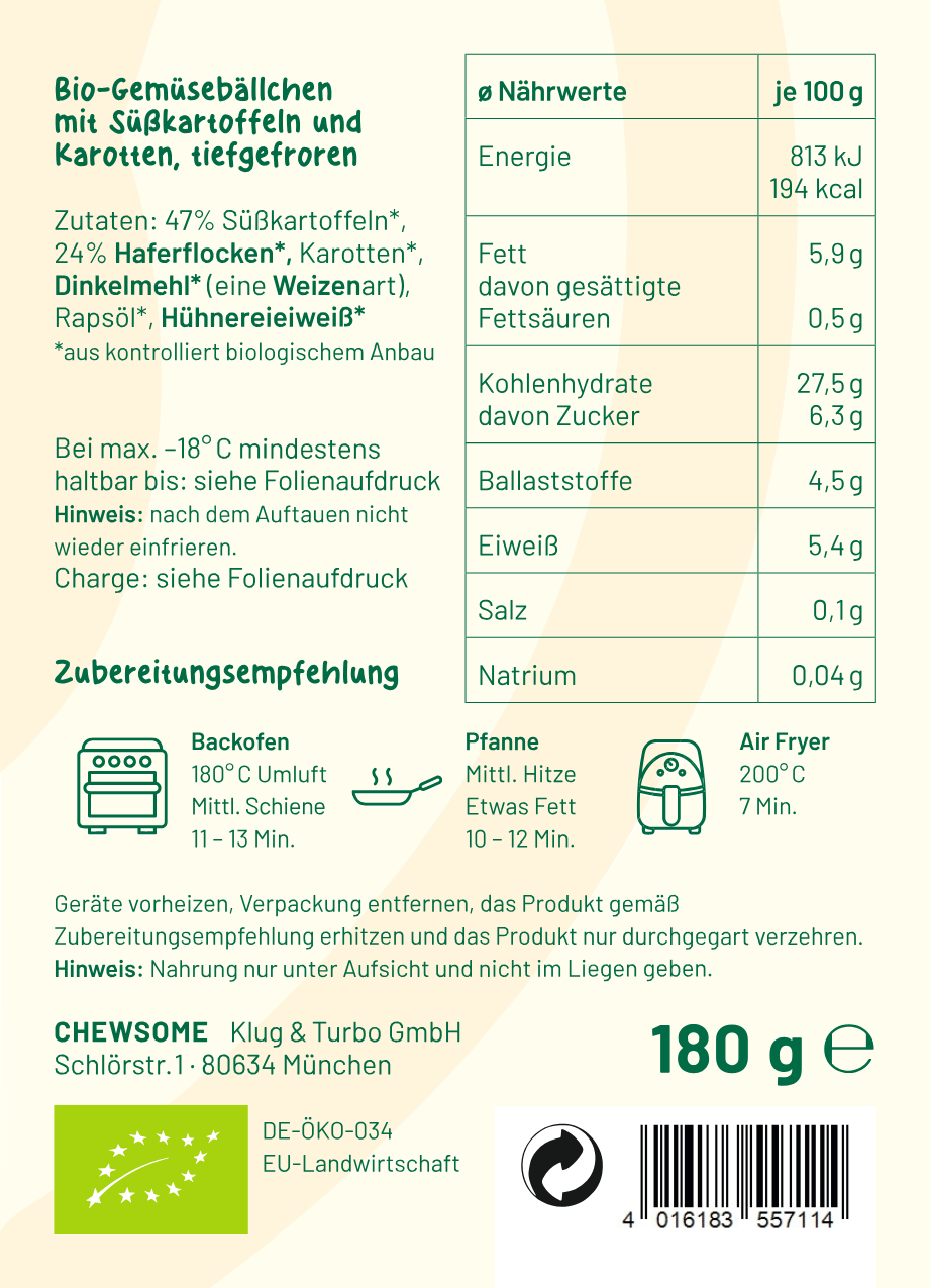 Bio Süßkartoffel Karotten Bällchen